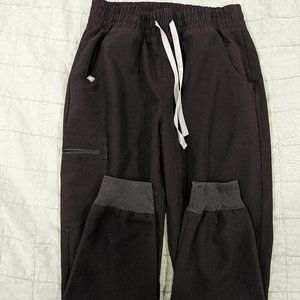 Figs Zamora High Waisted Jogger Small TALL Black Figs